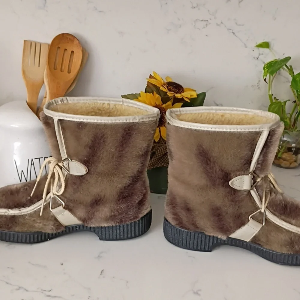 SNOWLAND Faux Fur Winter Boots For Esqui Mens